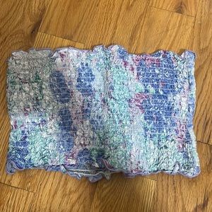 Urban Outfitters floral smocked tube top crop top.